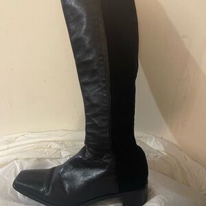 Stuart Weitzman Fabric Leather Knee High Boots